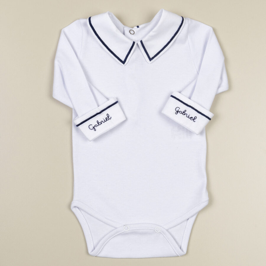 body-reto-azul-marinho-com-punho-personalizado