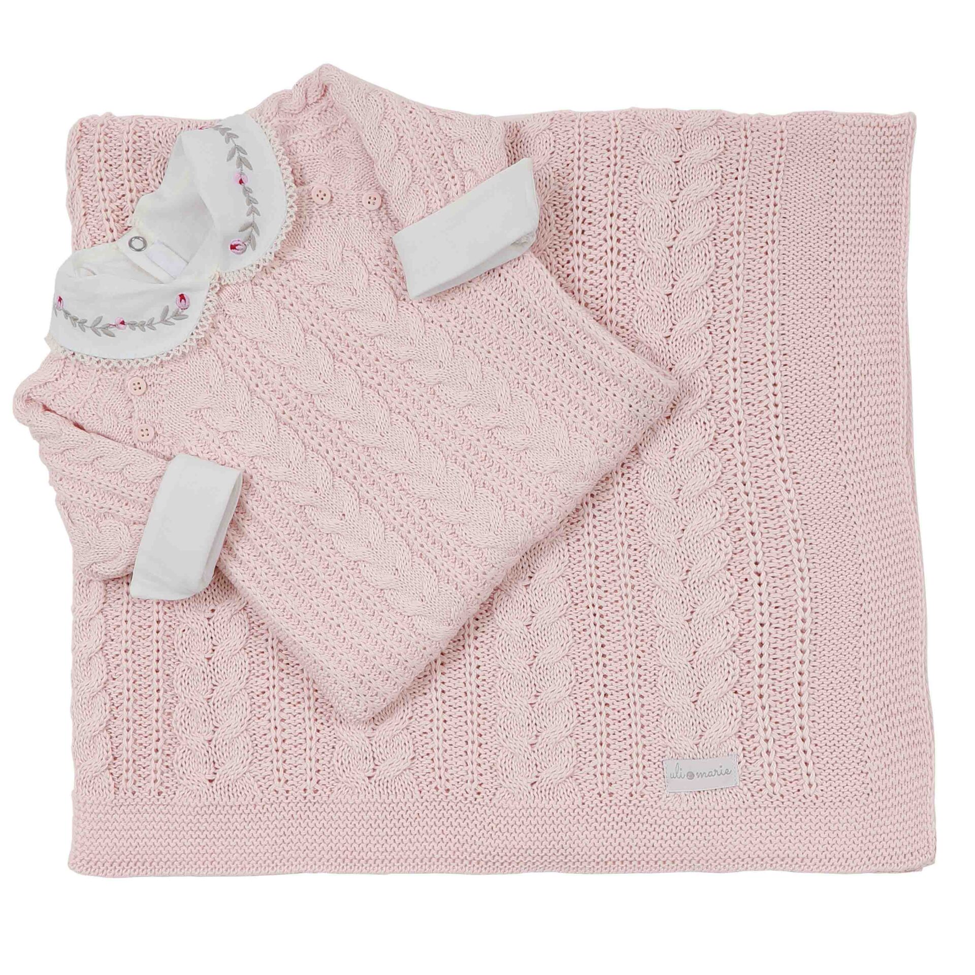 Saída Maternidade Sorrento Rosa bebê - 5 peças - Imagem 6