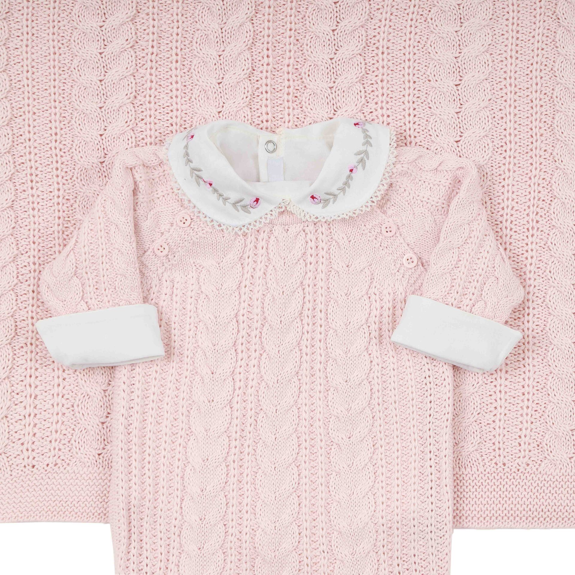 Saída Maternidade Sorrento Rosa bebê - 5 peças - Imagem 2
