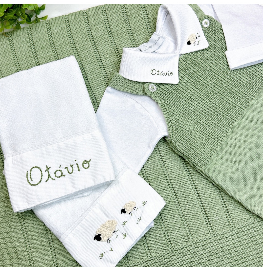 Saída Maternidade Carneirinho personalizada -5 peças - Imagem 5