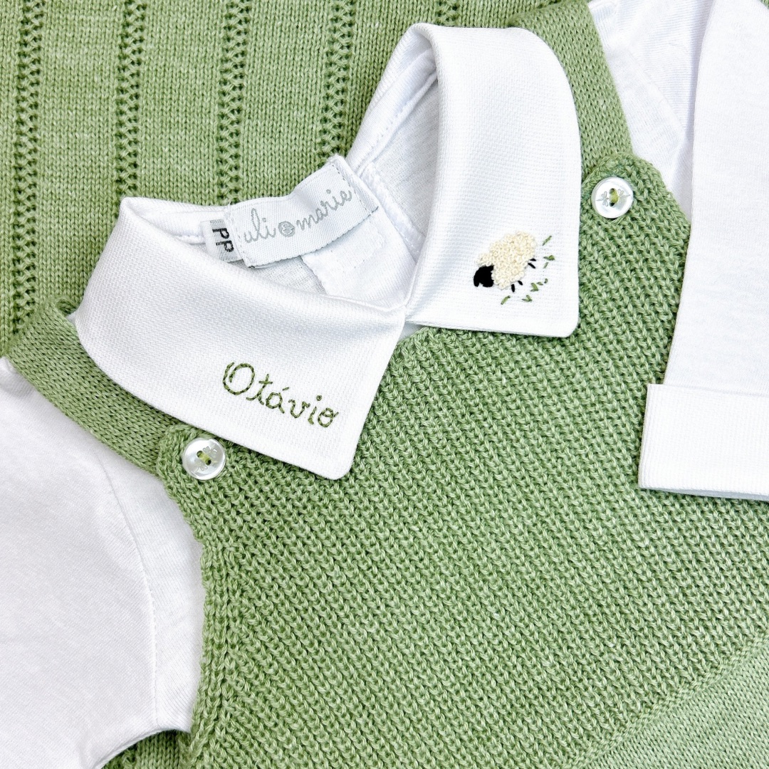 Saída Maternidade Carneirinho personalizada -5 peças - Imagem 4