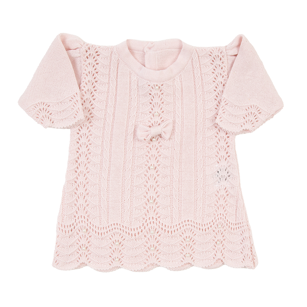 Saída Maternidade Vestido Rendado Rosa Bebê - 4 peças - Imagem 8