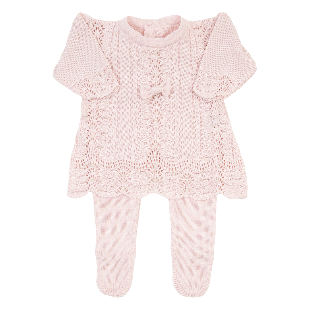 Saída Maternidade Vestido Rendado Rosa Bebê - 4 peças - Imagem 10