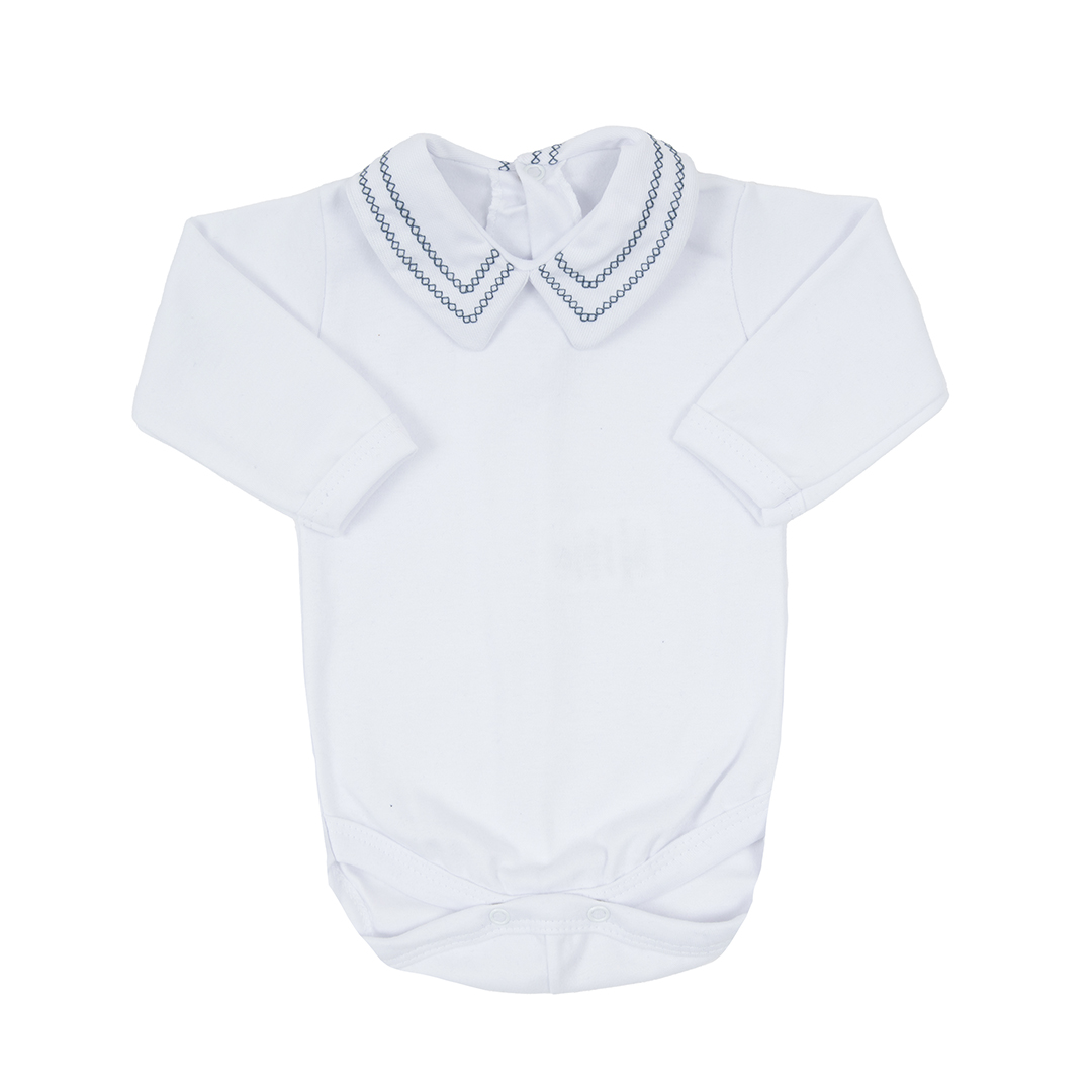 Jardineira Ulisses azul com Body - 2 peças - Imagem 4