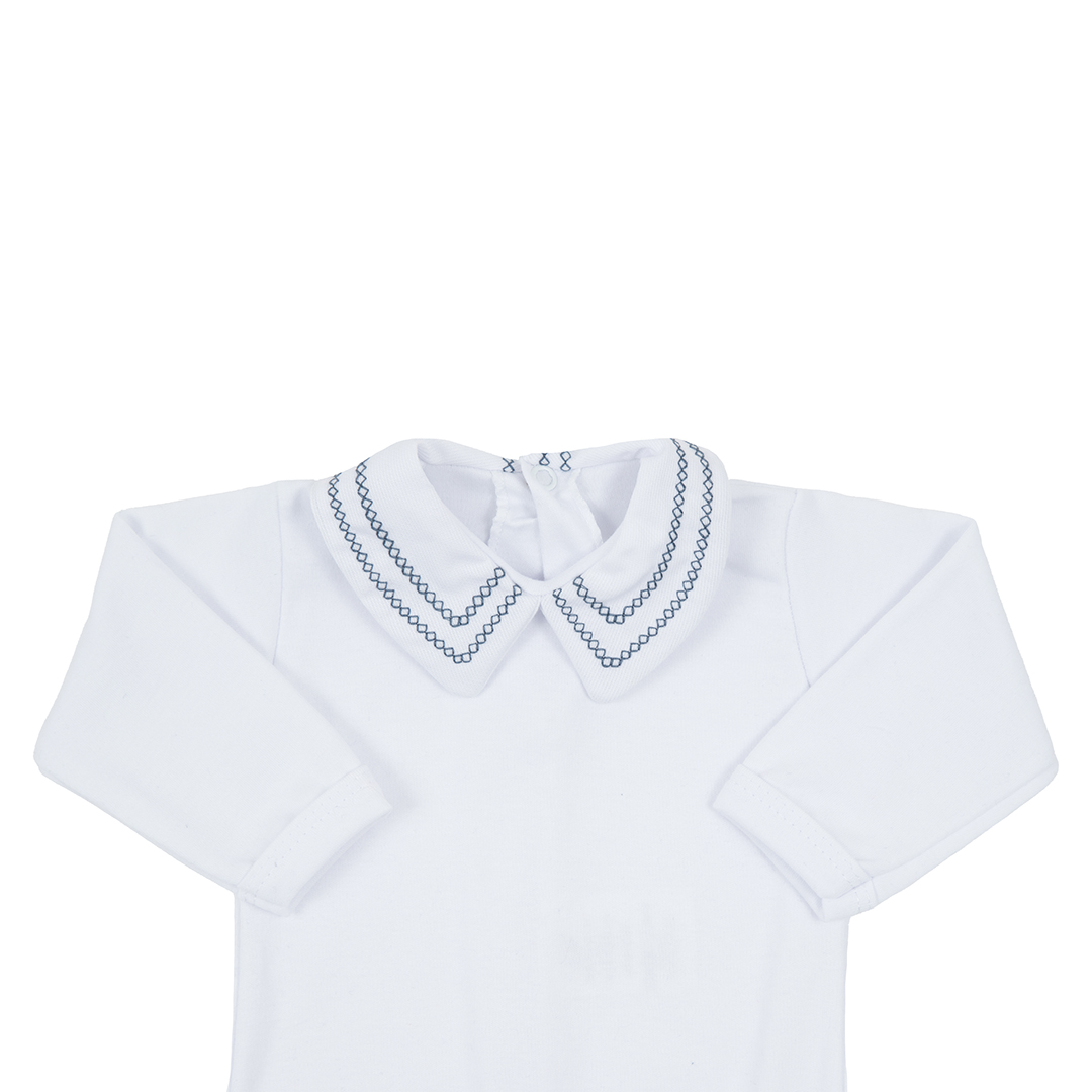 Jardineira Ulisses azul com Body - 2 peças - Imagem 5