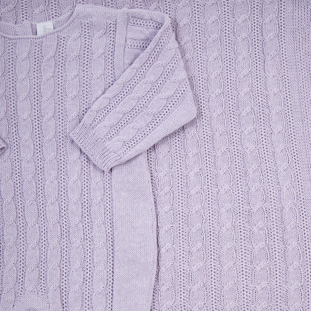 Saída Maternidade Trança Lilás - 2 peças - Imagem 3