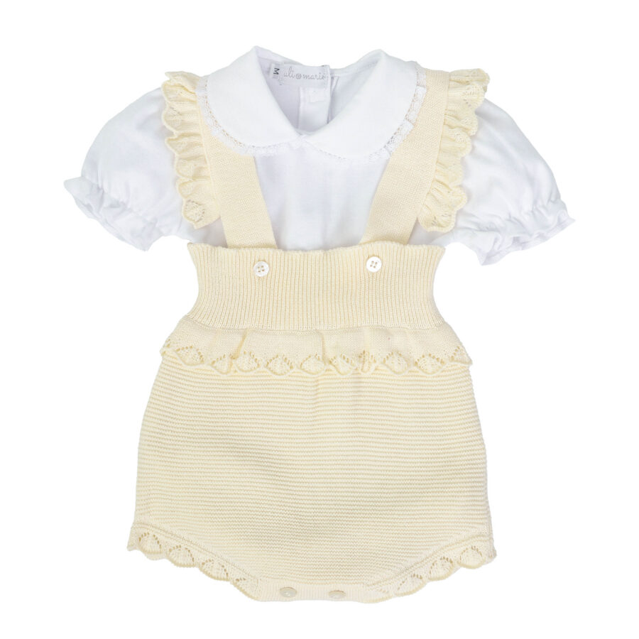 romper fru fru amarelo bebê com body menina 2