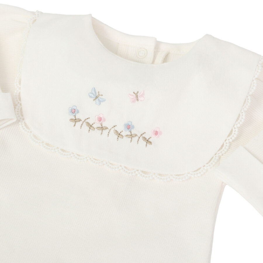 macacão jardim off-white em algodão