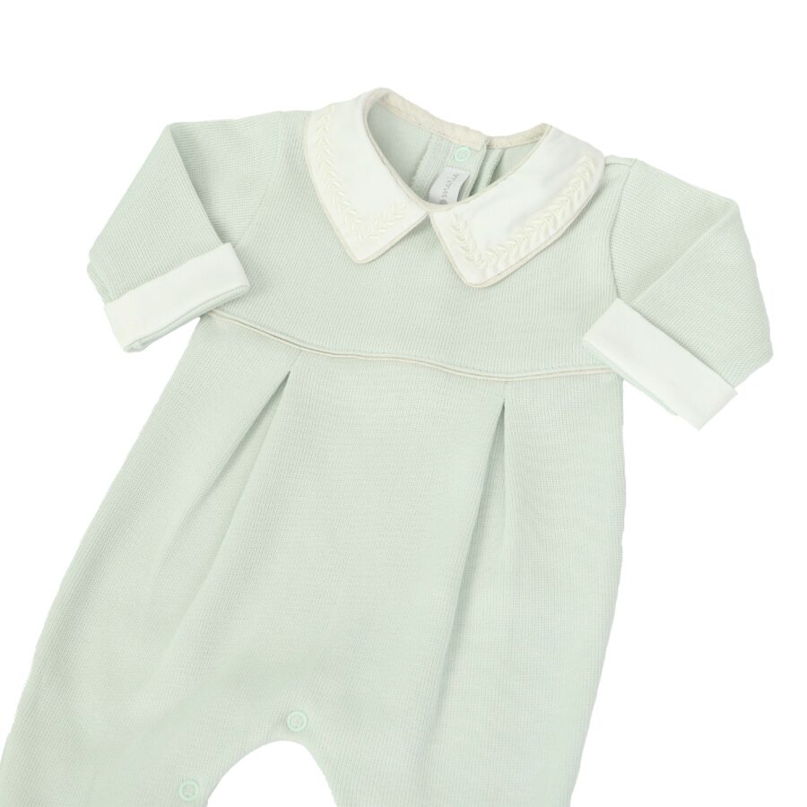 macacão clássico verde malva com gola fixa