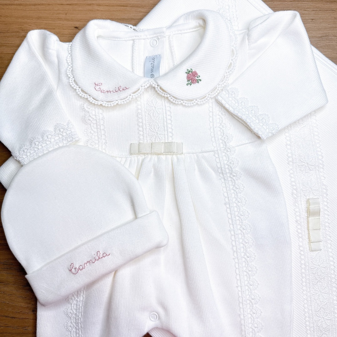 Saída Maternidade Cecília Personalizado off-white - 4 peças - Imagem 8