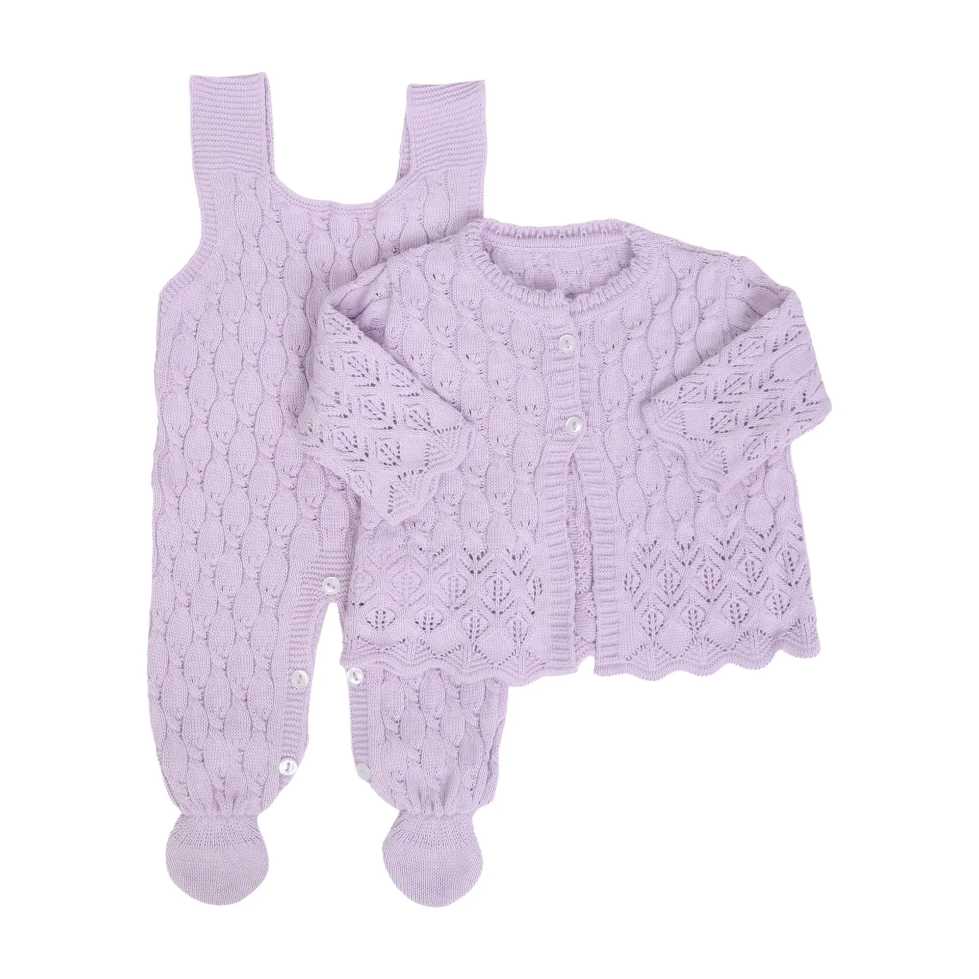 Jardineira e casaquinho Julieta Lilás- 2 peças