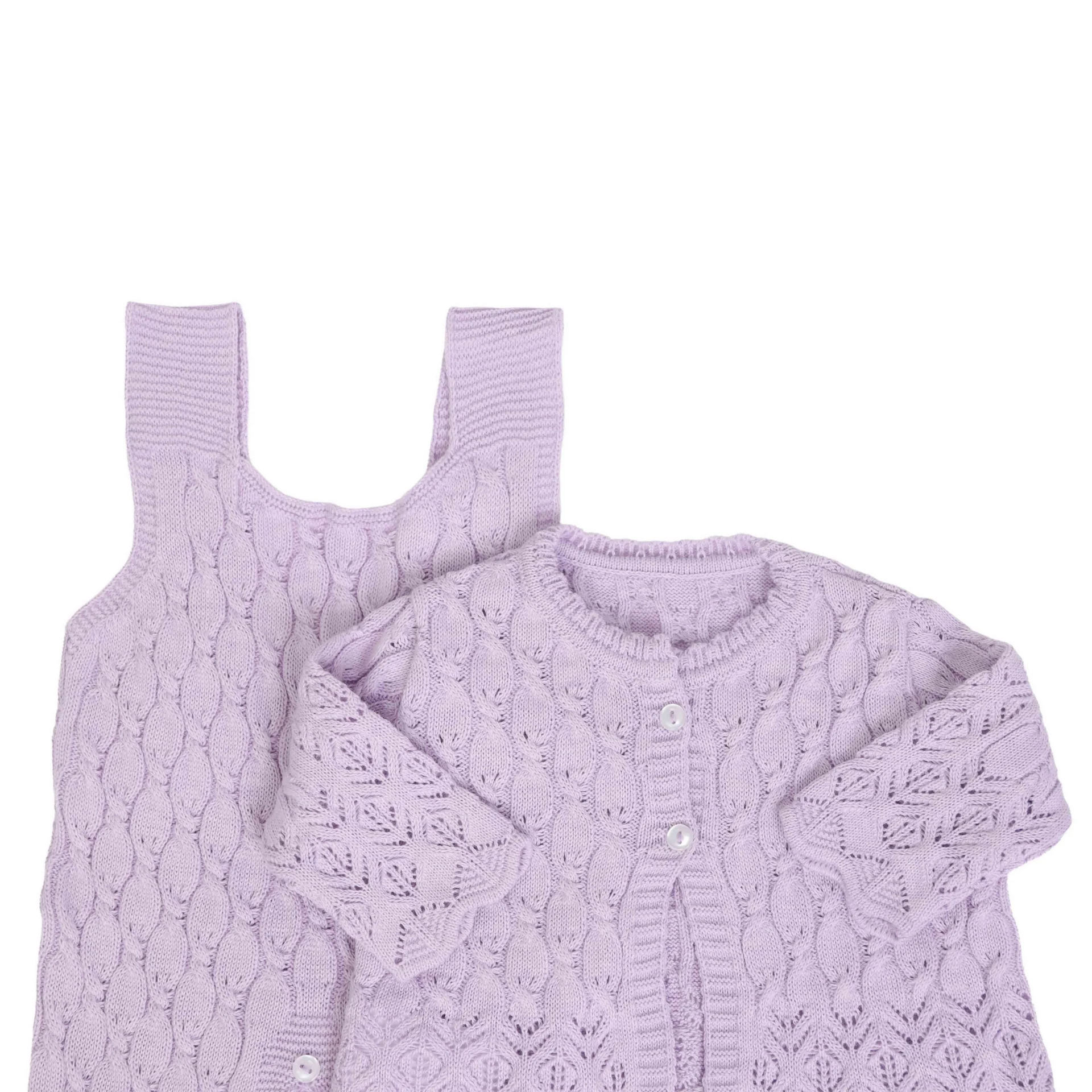 Jardineira e casaquinho Julieta Lilás- 2 peças - Imagem 3