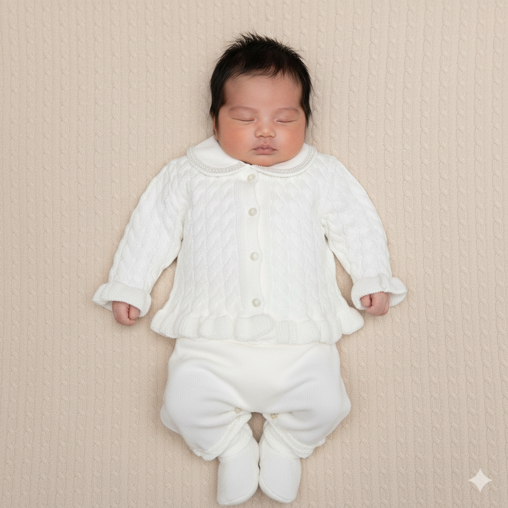 Saída Maternidade Manu branca - 3 peças - Imagem 2